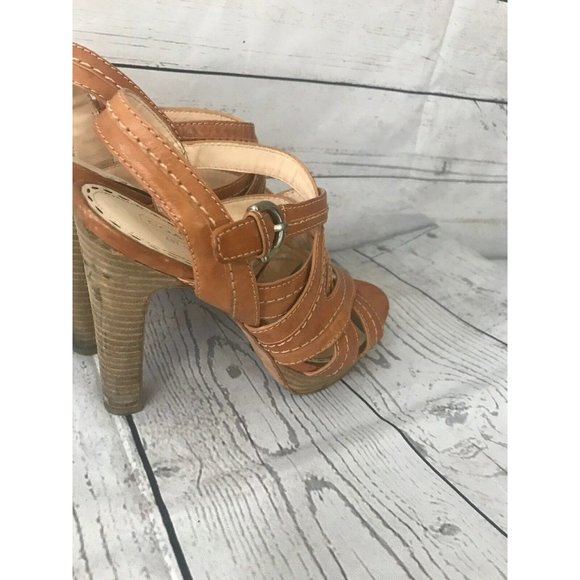 Coach Brynne Light Tan Camel Leather Strappy - Picture 4 of 9